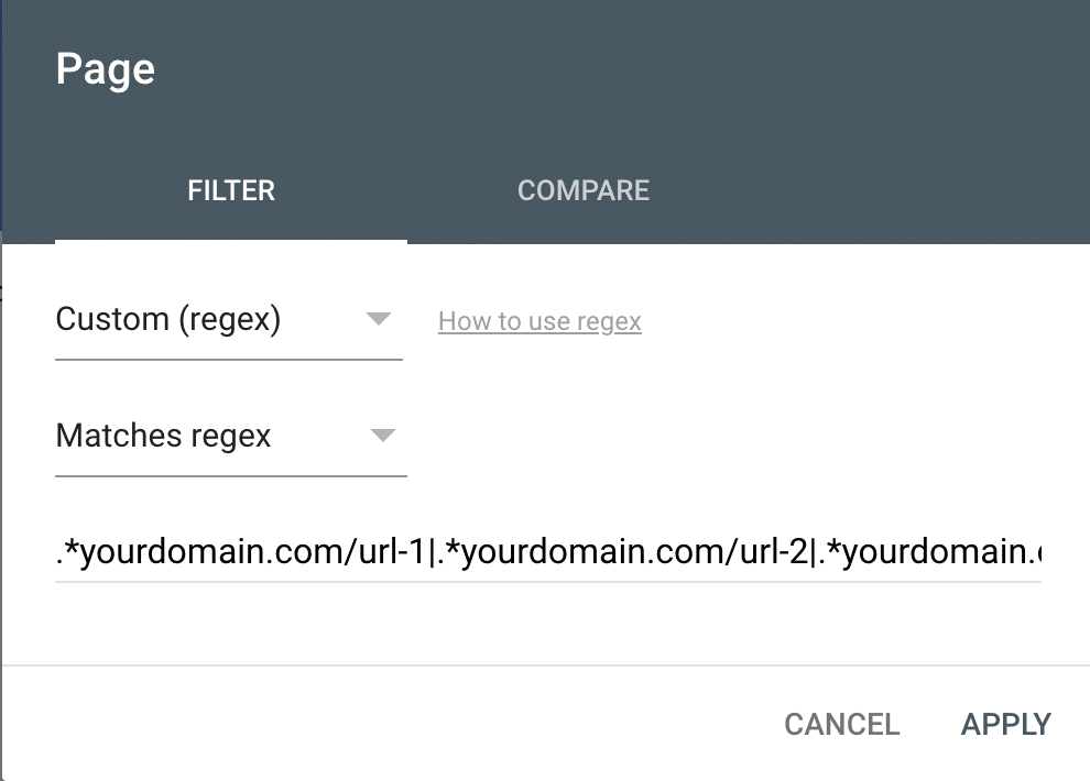 Featured visual for Filtering for multiple pages using regex in Google Search Console